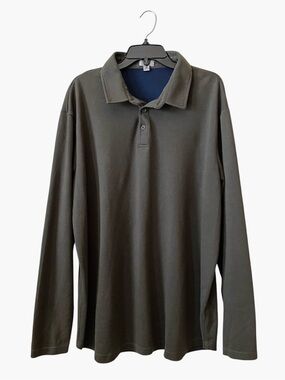 ONE BONE Mens Long Sleeve Polo Shirt Olive Green Size 2 Button Up Casual Top
